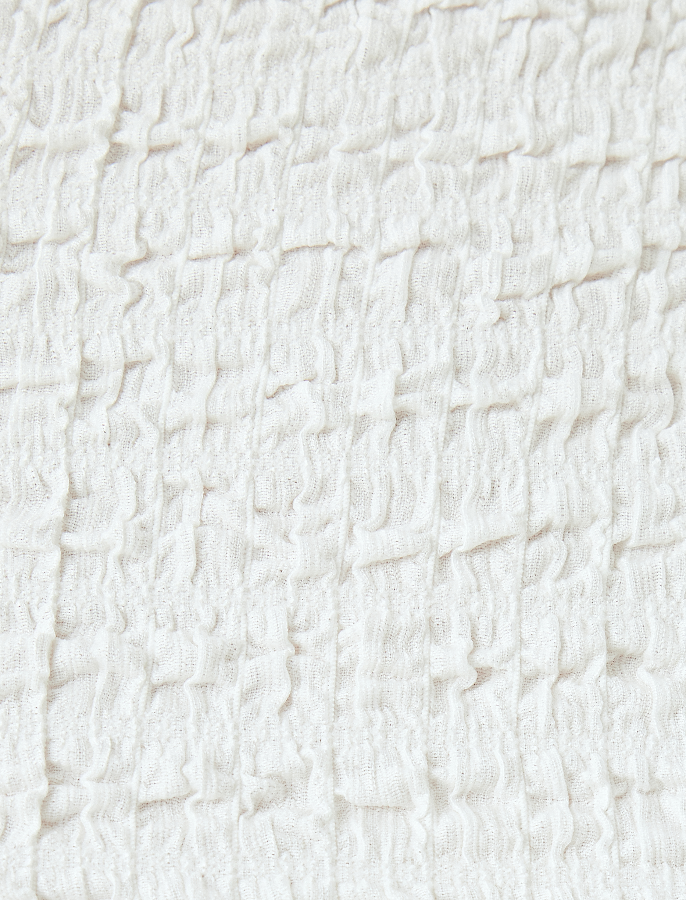   Bürümcük Kumaş Kolsuz Dokulu Asimetrik Yaka Crop Üst