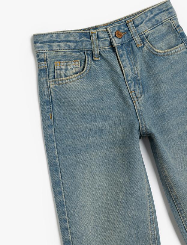 Kot Pantolon Düz Paça Cepli Pamuklu- Straight Jean_2