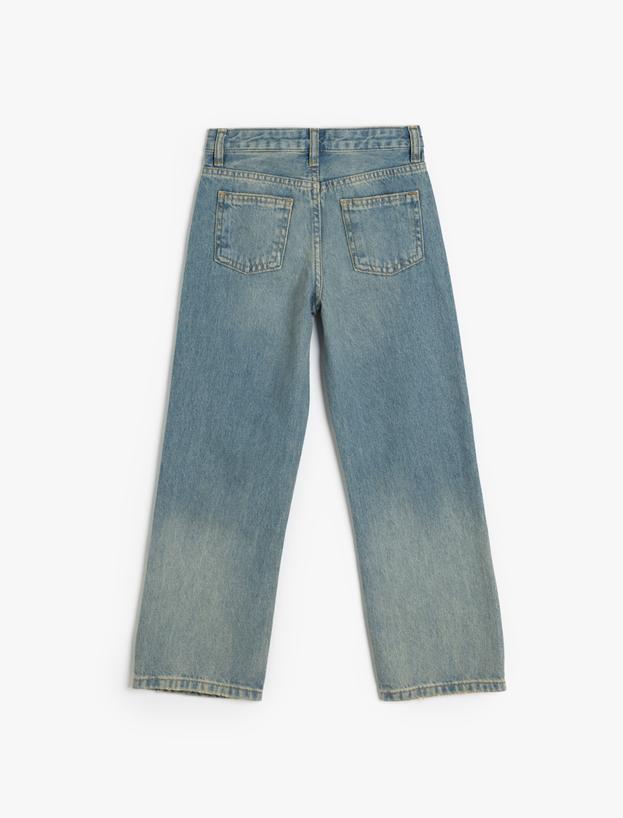 Kot Pantolon Düz Paça Cepli Pamuklu- Straight Jean_1