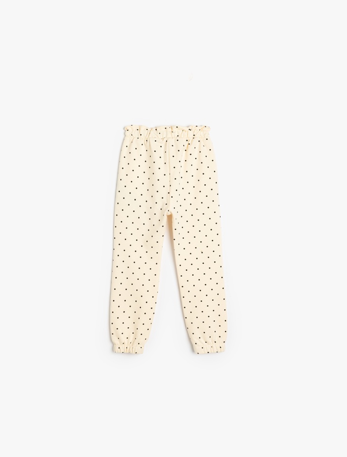 Kız Bebek Jogger Eşofman Altı Beli Bağlamalı Cep Detaylı Şardonlu