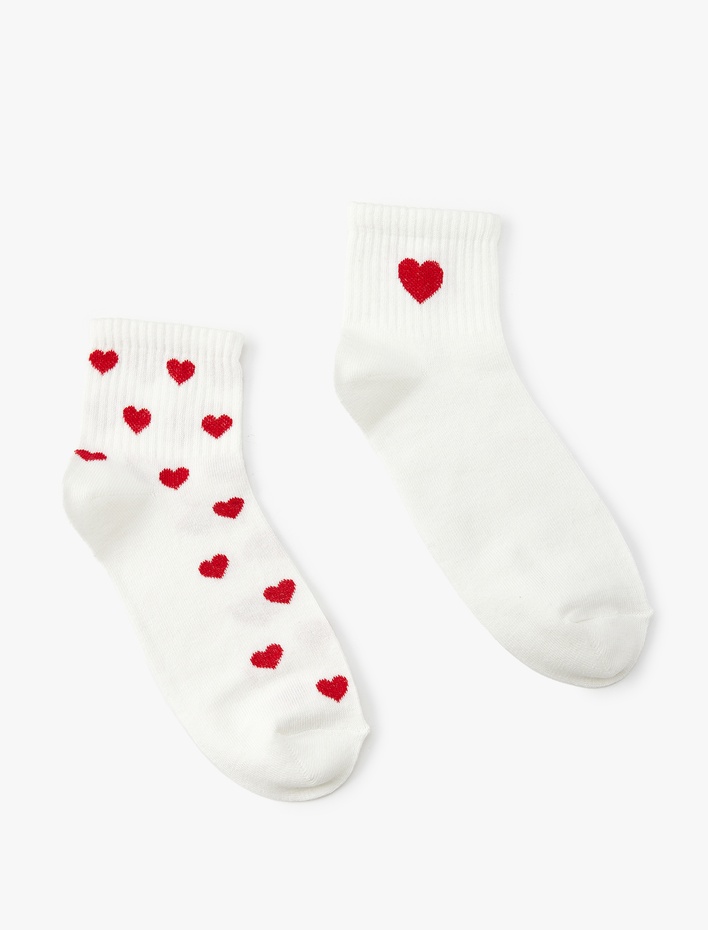 Kadın Kalpli 2'li Soket Çorap Seti
