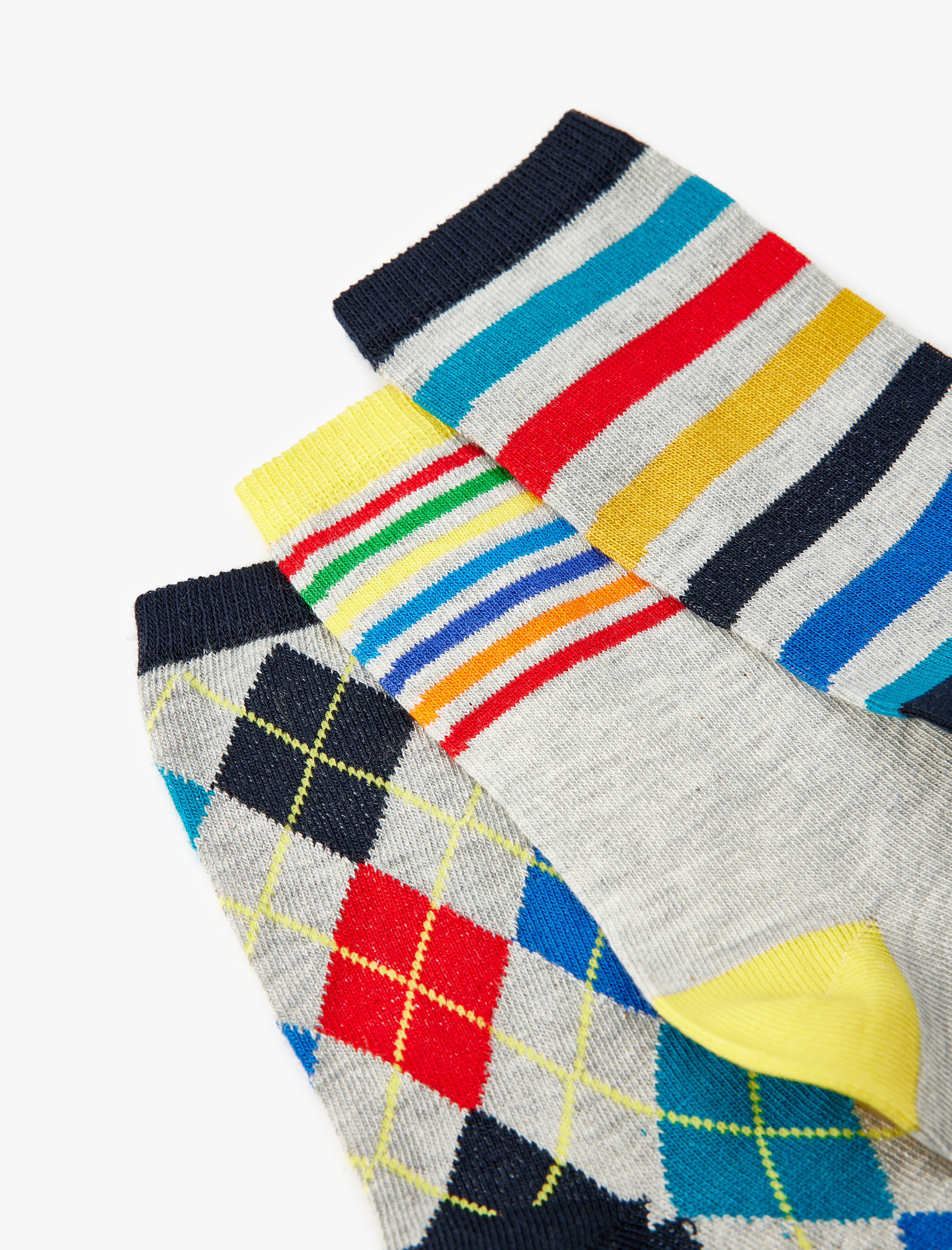  Erkek Çocuk 3'lü Çorap Seti Baskılı Çok Renkli