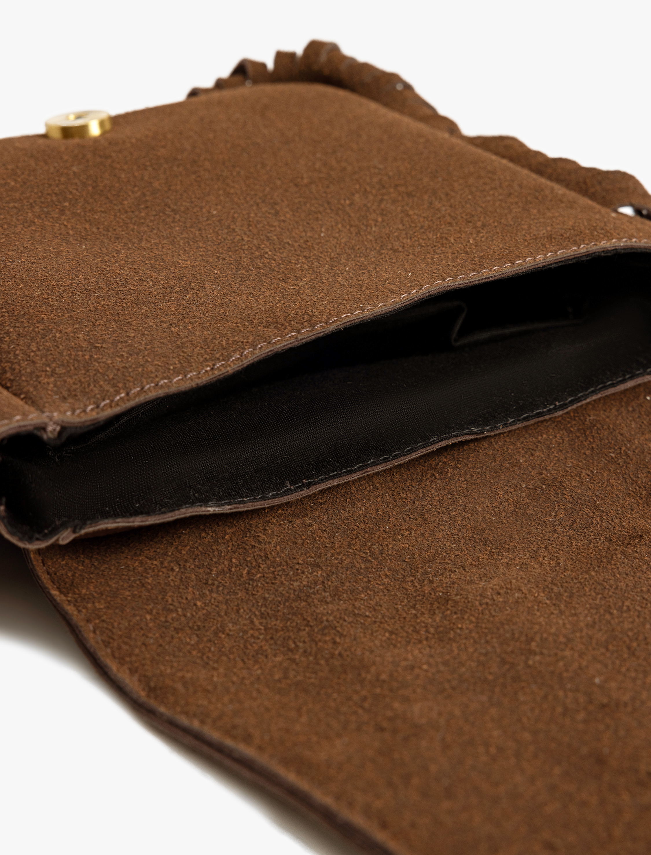  Kadın Suni Süet Püsküllü Çapraz Çanta Zımba Detaylı - Koton X Zeynep Bastık