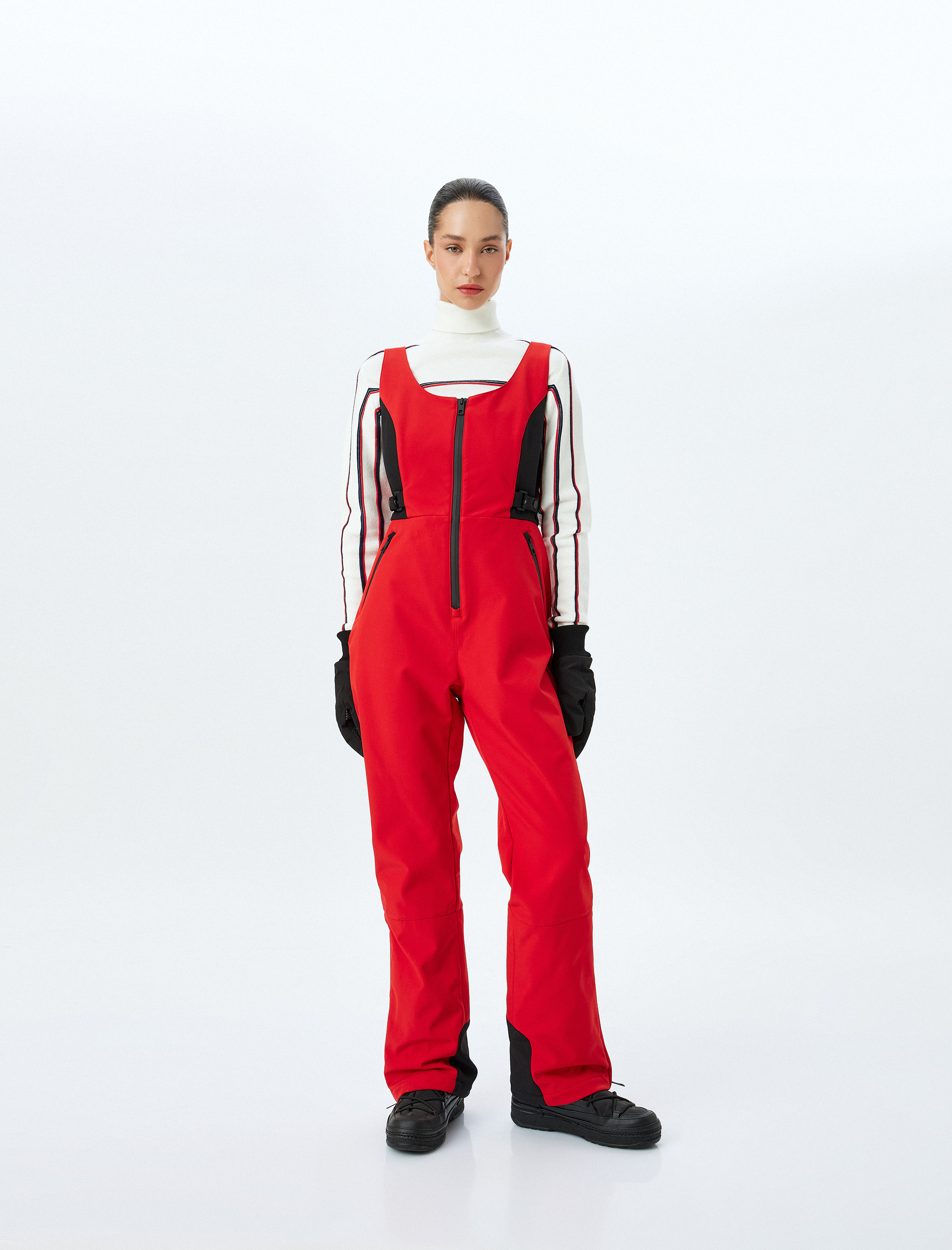   Uzun Kollu Balıkçı Yaka Örgü Kazak