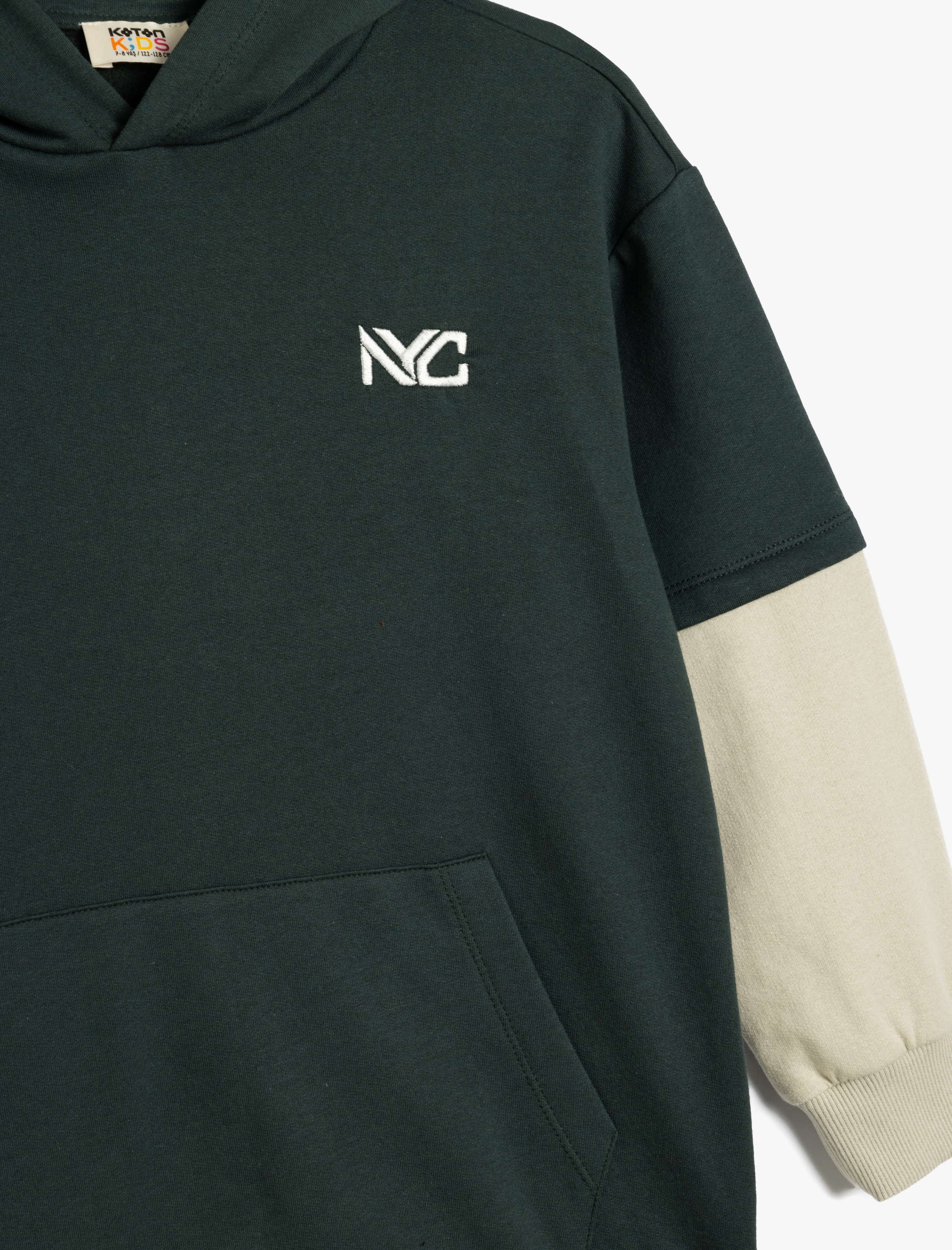  Erkek Çocuk Kapşonlu Sweatshirt Baskı Detaylı Uzun Kollu Pamuklu Şardonlu