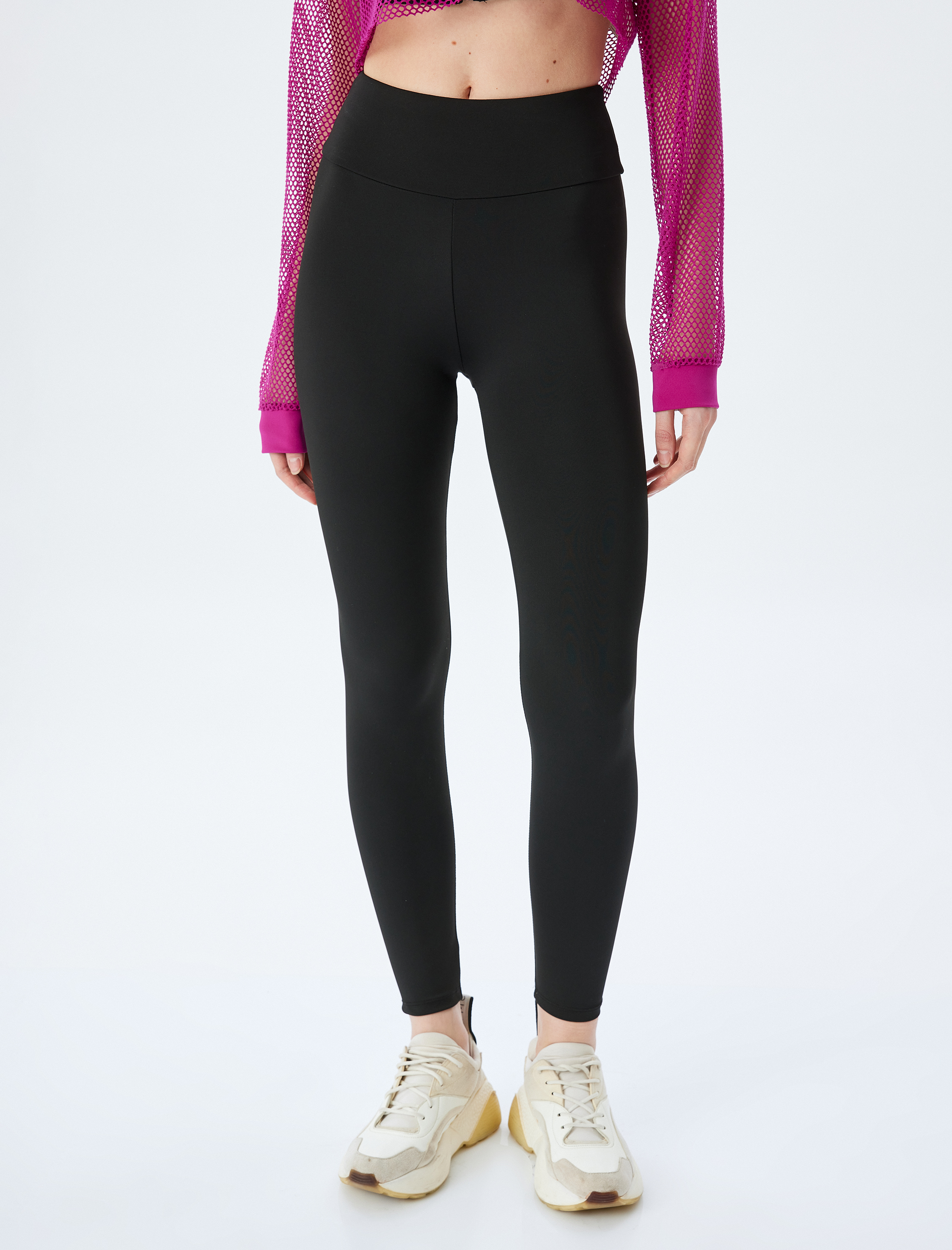   Yüksek Bel Dar Kalıp İnterlok Spor Tayt