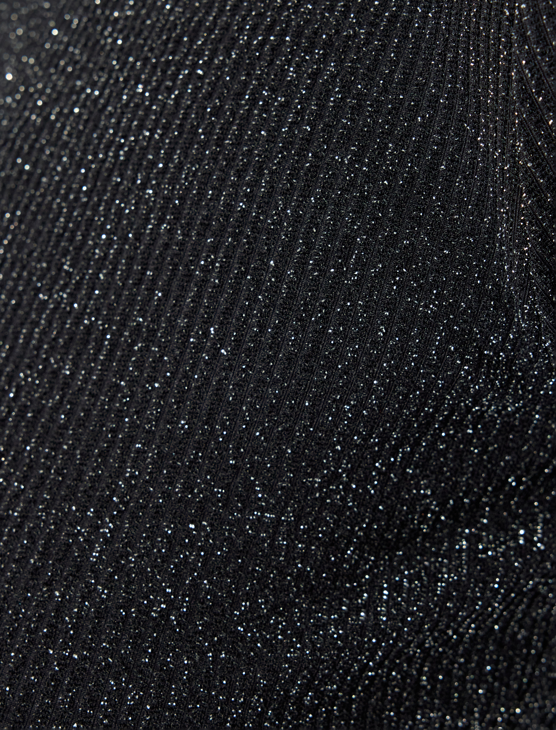   Uzun Kollu Taşlı Gömlek Yaka Parıltılı Triko Kazak