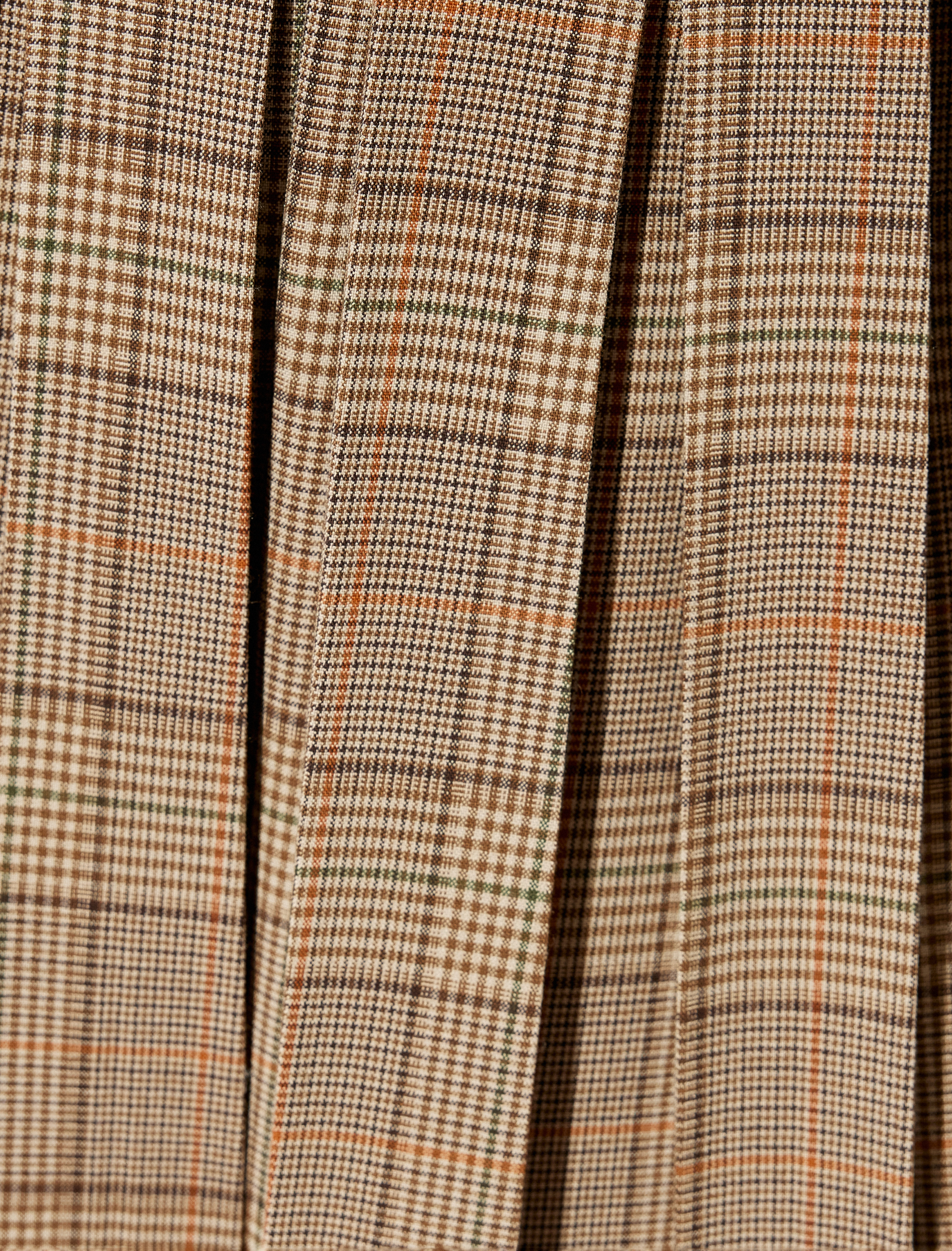   Kemer Detaylı Pileli Ekoseli Mini Etek