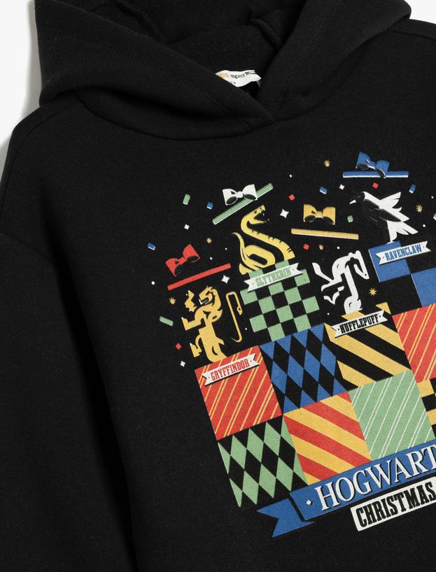 Harry Potter Baskılı Lisanslı Uzun Kollu Kapşonlu Sweatshirt_2