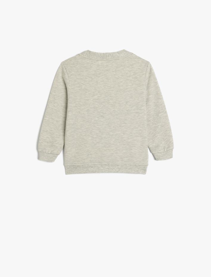 Erkek Bebek V Yaka Düğme Detaylı Uzun Kollu Pamuklu Şardonlu Basic Hırka