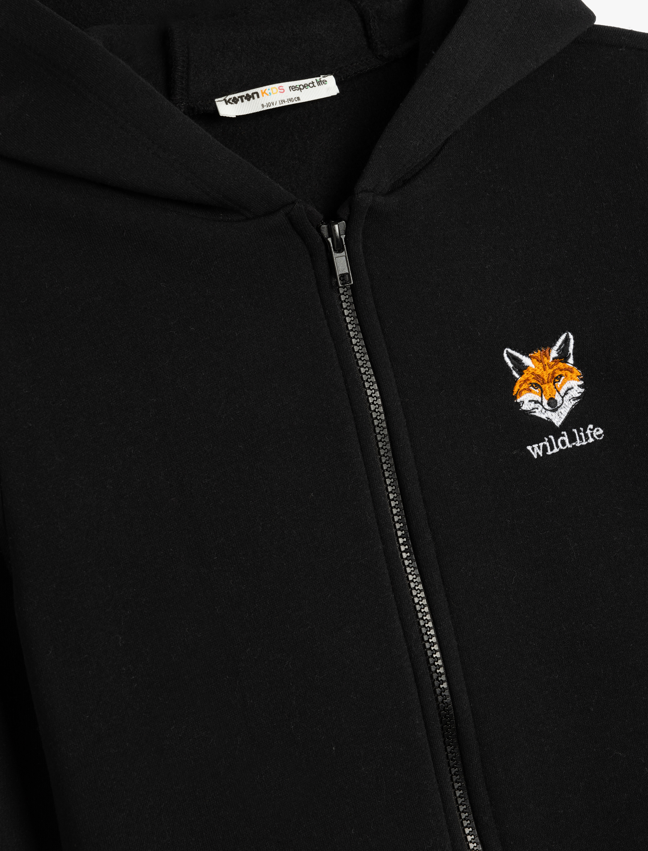  Erkek Çocuk Kapşonlu Sweatshirt Uzun Kollu Fermuar Kapamalı Şardonlu