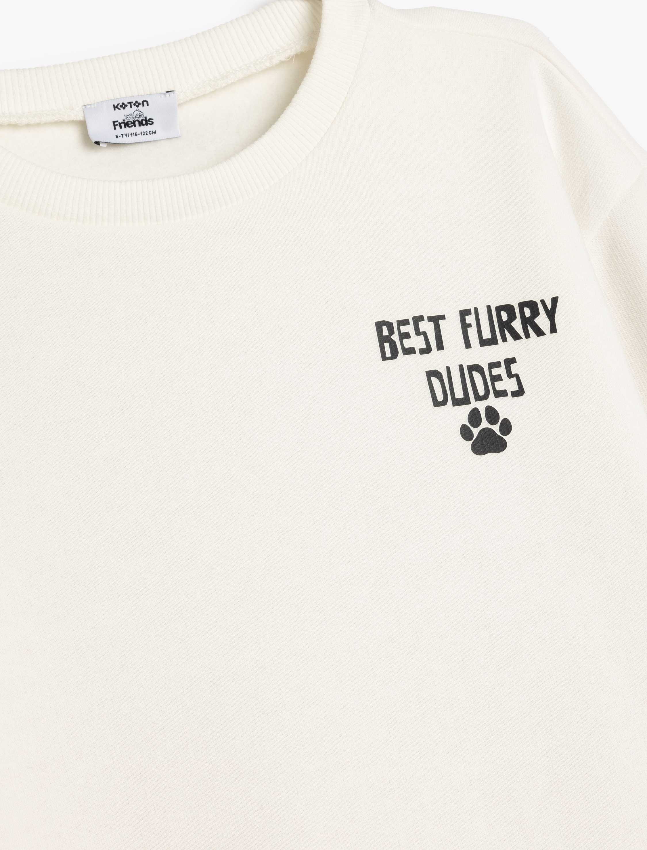  Erkek Çocuk Oversize Sweatshirt Slogan Baskılı Uzun Kollu Bisiklet Yaka Şardonlu