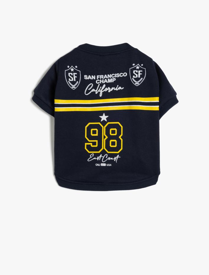  Şardonlu Fermuarlı Arkası Baskılı Köpek Sweatshirt