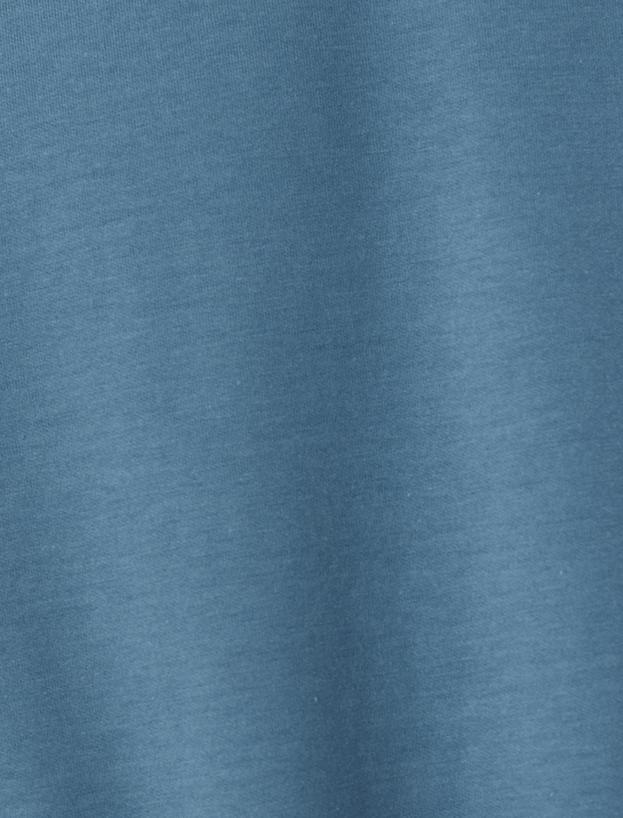 Bisiklet Yaka Basic Pamuk Karışımlı Minimal Baskılı Sweatshirt_5