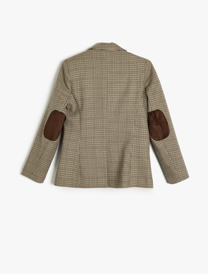 Kız Çocuk Kruvaze Blazer Ceket Uzun Kollu Cep Detaylı Viskon Karışımlı