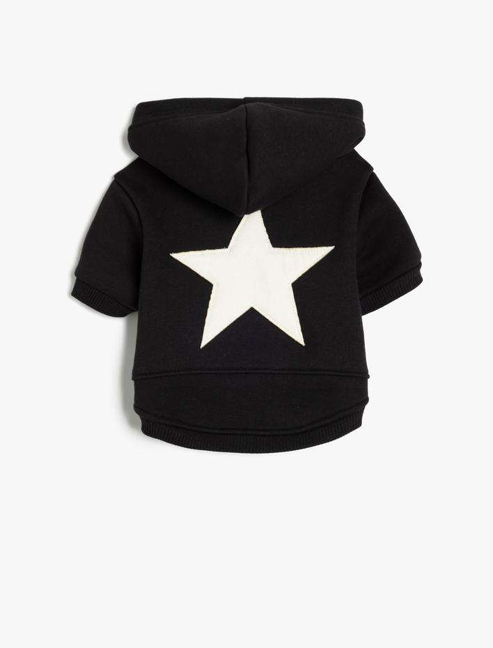  Şardonlu Kapüşonlu Fermuarlı Köpek Sweatshirtü