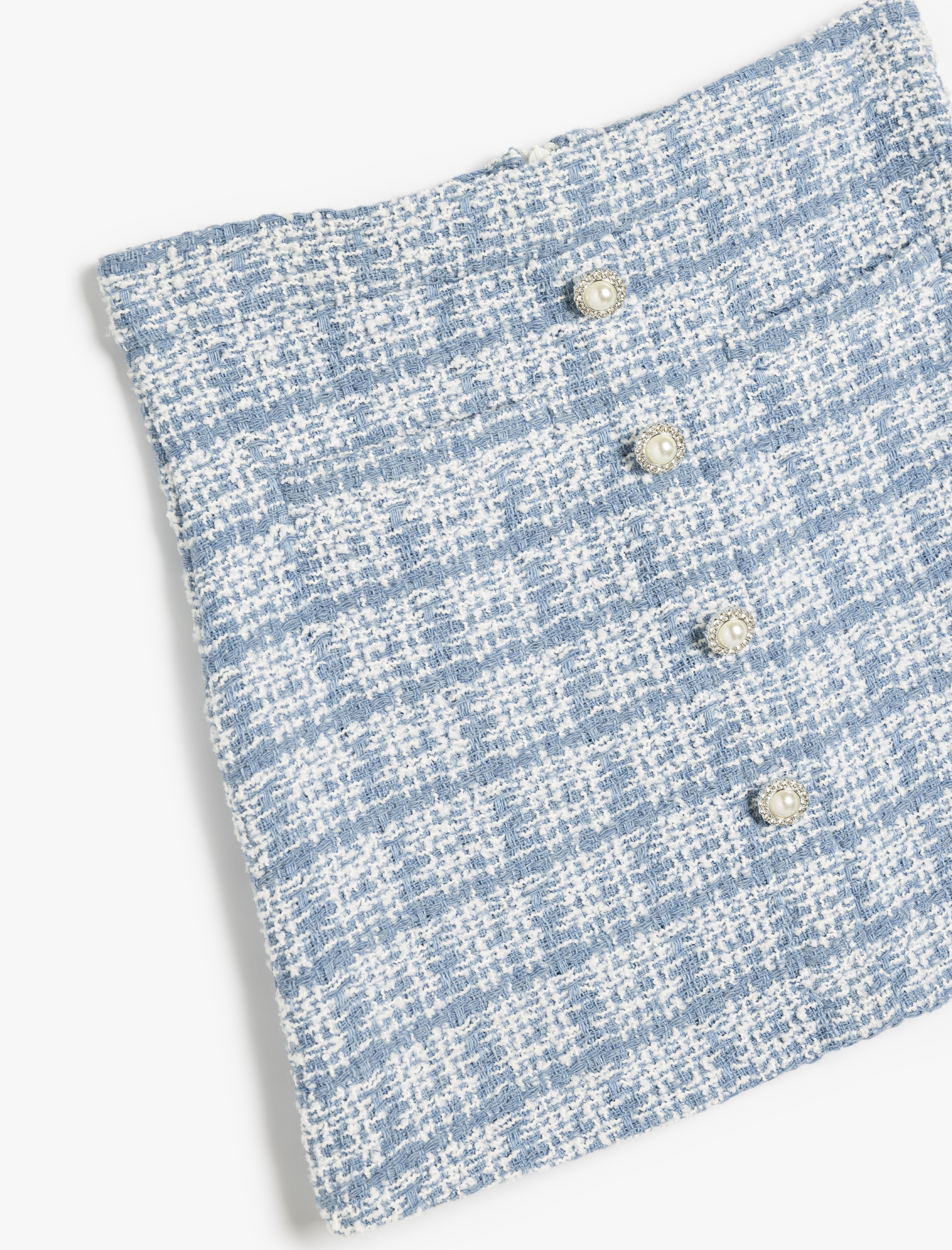 Kız Çocuk Tüvit Etek Çiçekli Düğme Detaylı