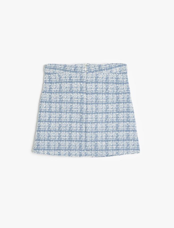 Kız Çocuk Tüvit Etek Çiçekli Düğme Detaylı