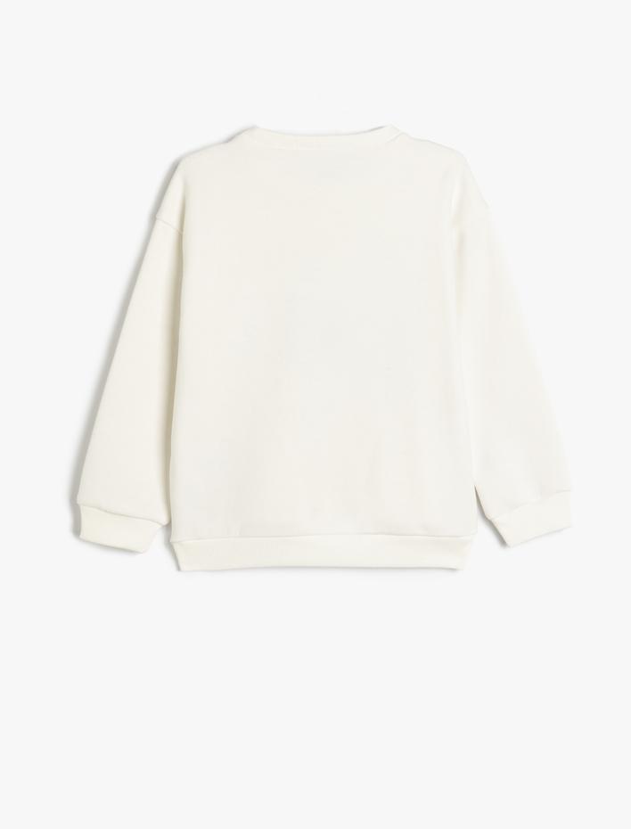 Erkek Çocuk Oversize Sweatshirt Hayvanlar Baskılı Uzun Kollu Bisiklet Yaka Şardonlu