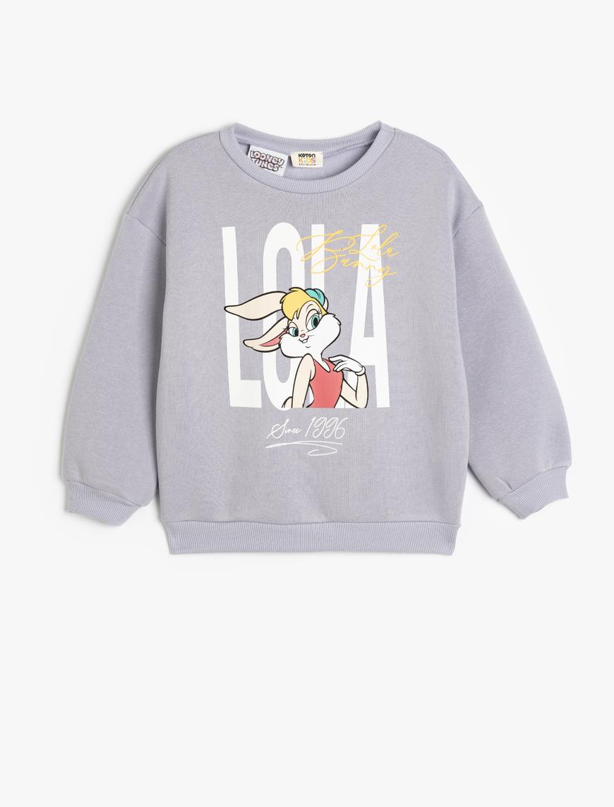  Kız Çocuk Lola Bunny Sweat Lisanslı Bisiklet Yaka Uzun Kollu