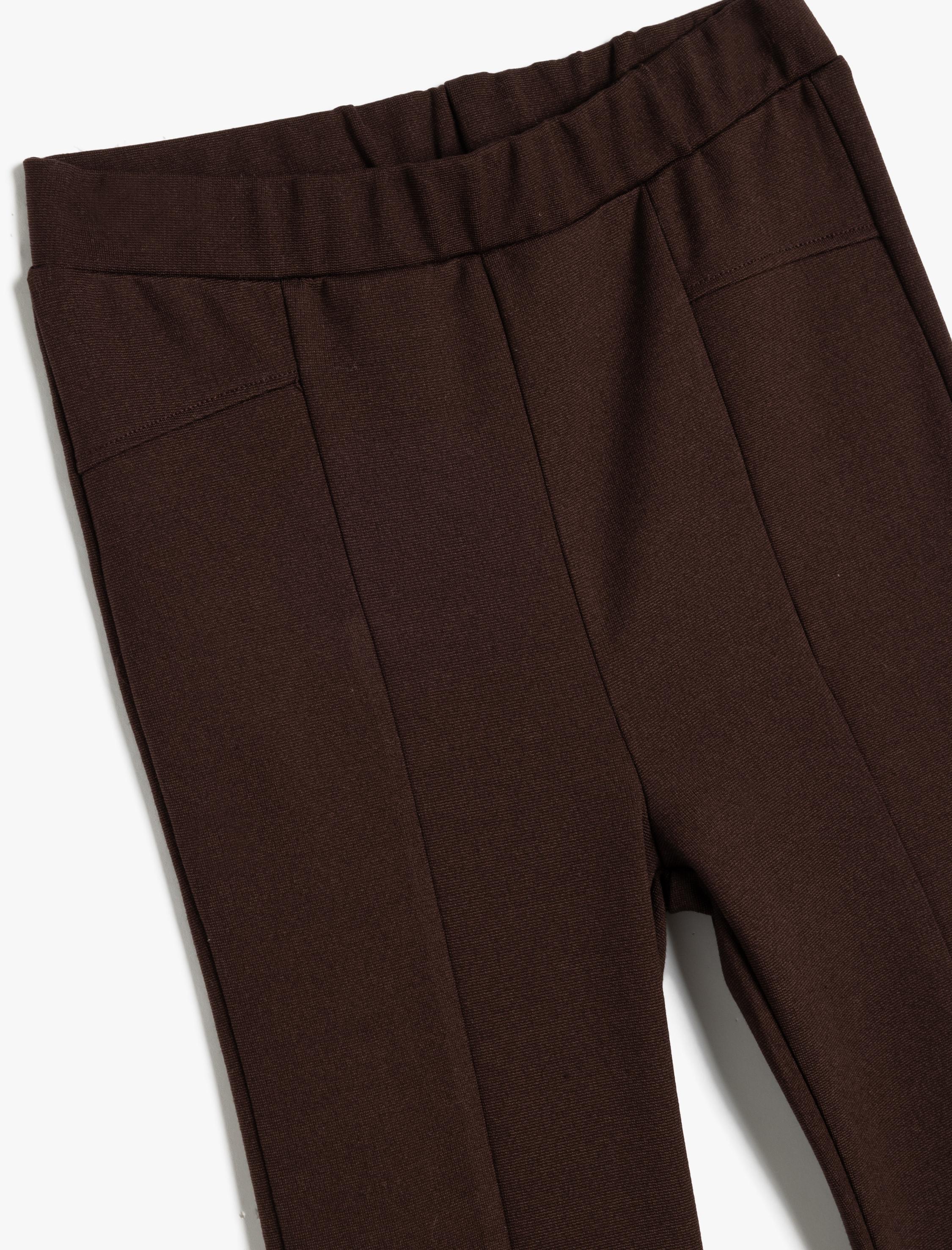  Kız Çocuk Beli Lastikli İspanyol Paça Viskon Karışımlı Basic Tayt