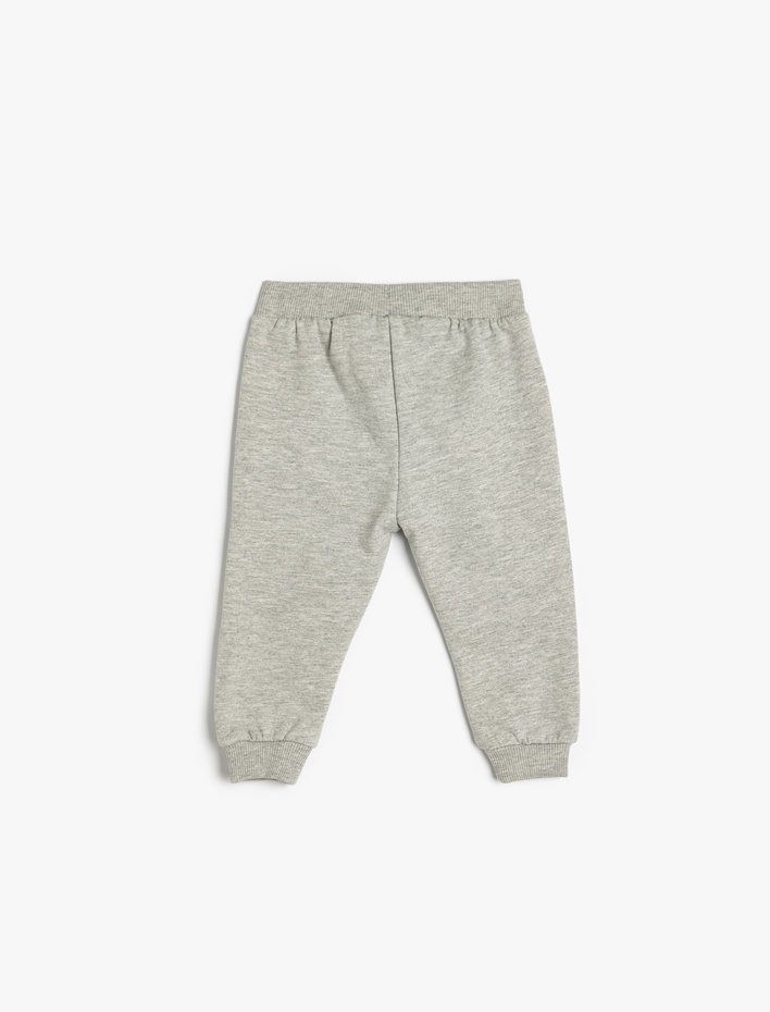 Erkek Bebek Beli Bağlamalı Pamuk Karışımlı Basic Jogger Eşofman Altı