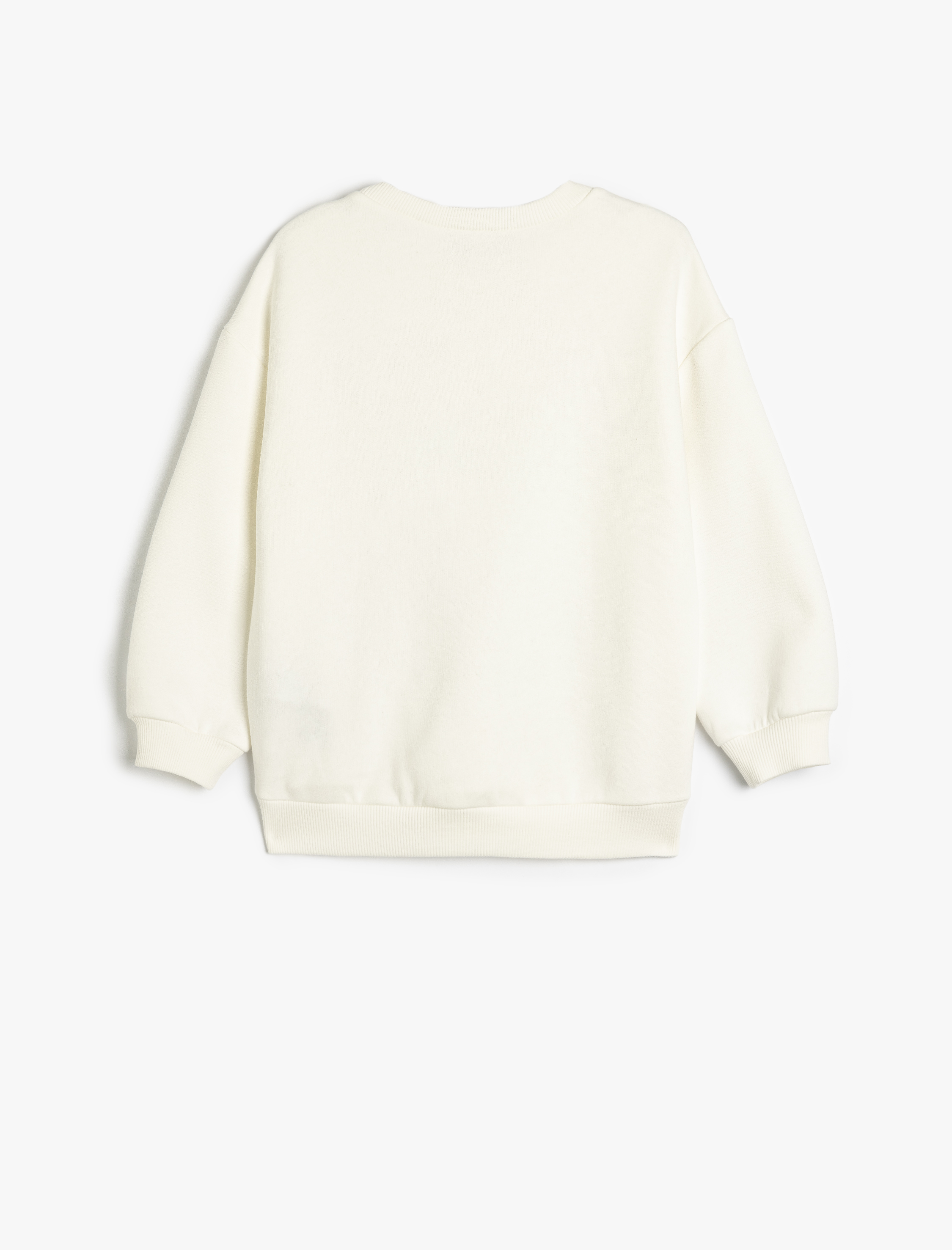  Kız Çocuk Unicorn Baskılı Sweat Bisiklet Yaka Uzun Kollu Şardonlu