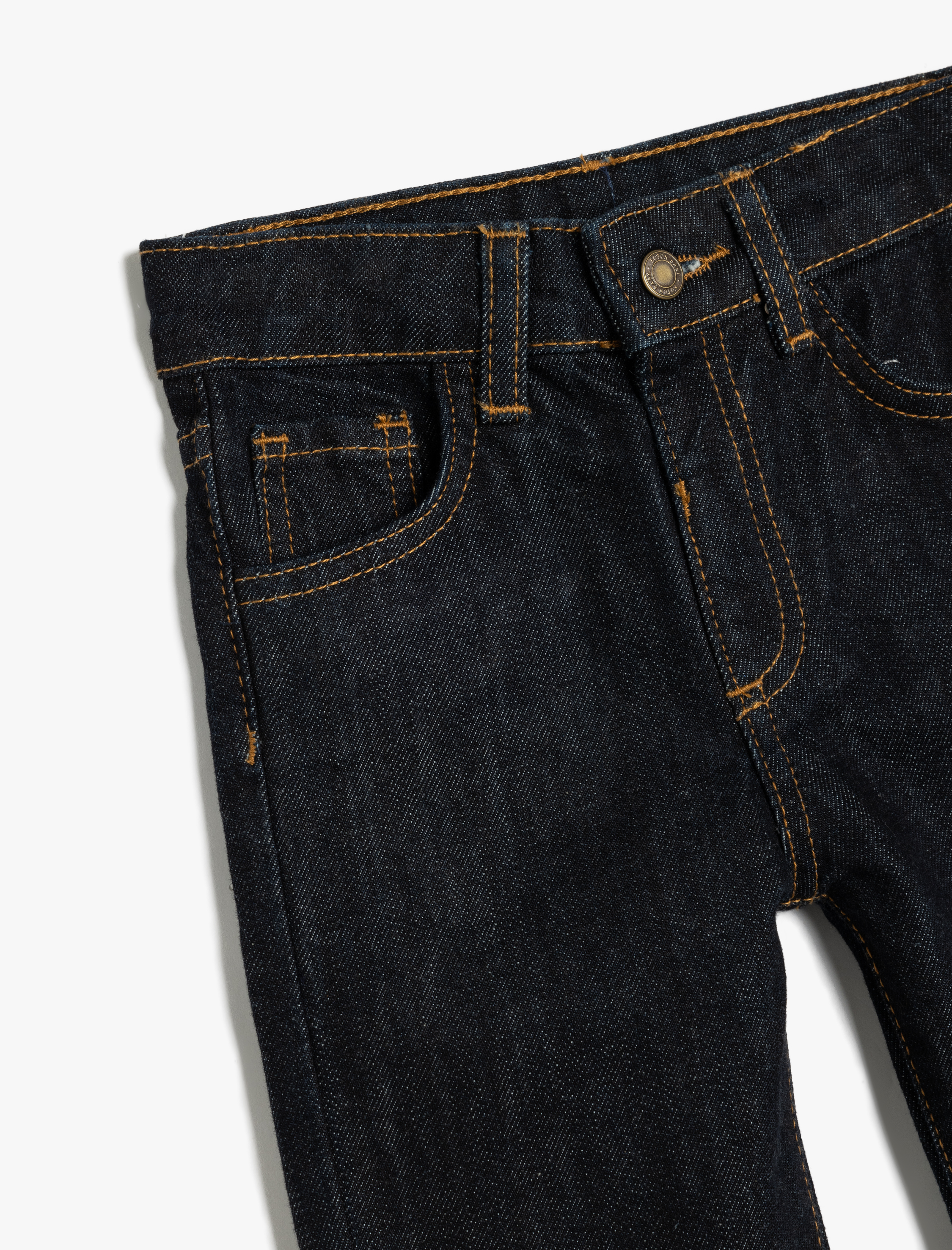 Erkek Bebek Kot Pantolon Cep Detaylı Beli Lastikli Pamuklu