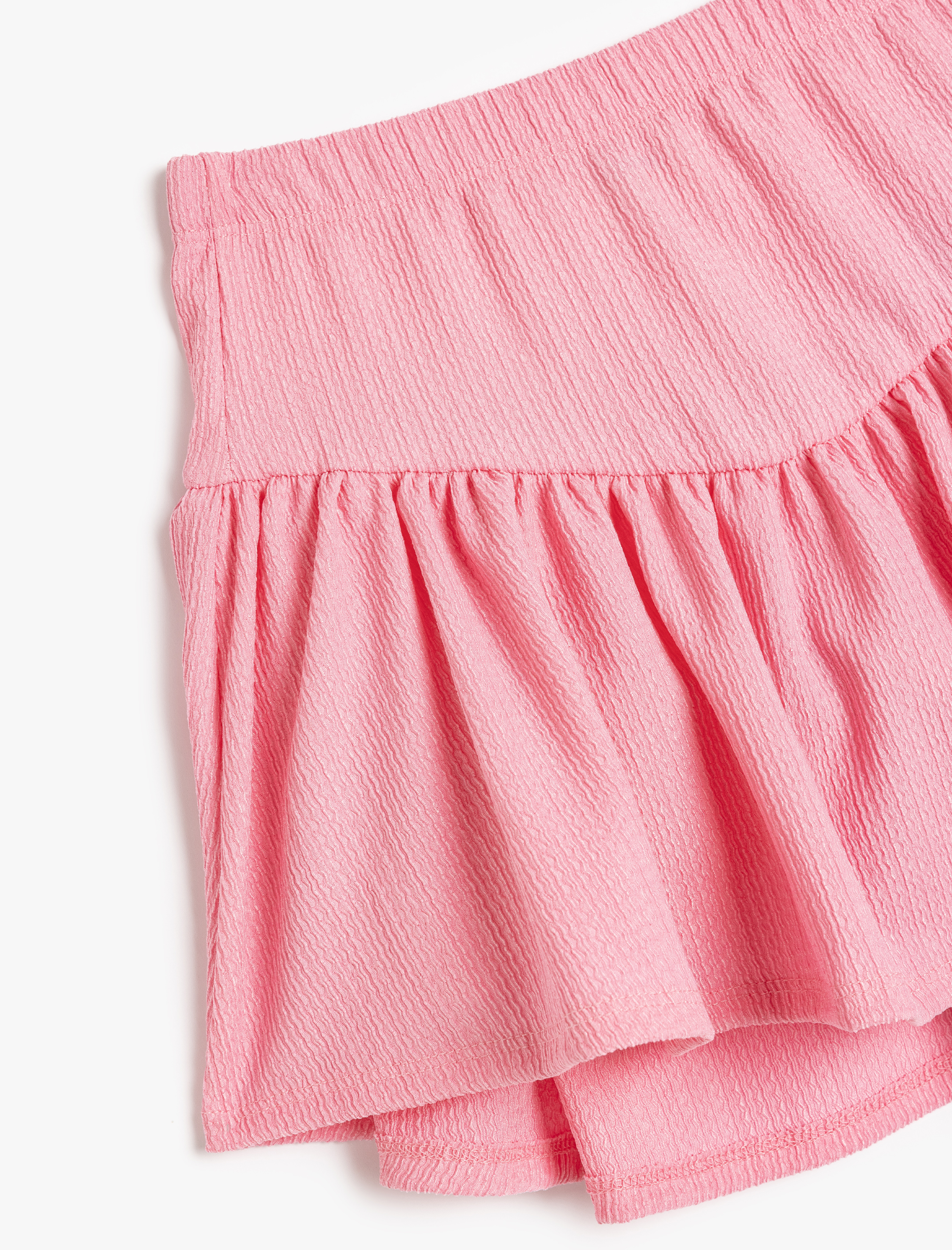  Kız Çocuk Dokulu Pileli Şort Etek