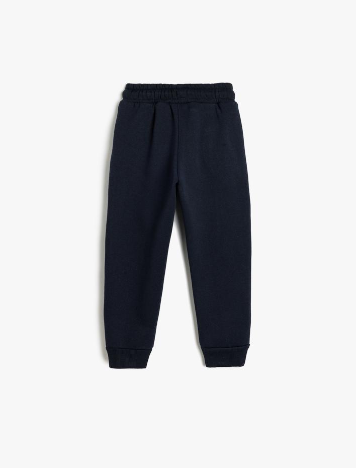 Erkek Çocuk Şardonlu Beli Bağcıklı Cep Detaylı Basic Jogger Eşofman Altı