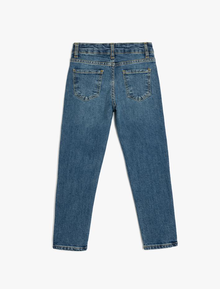 Erkek Çocuk Düşük Bel Pamuklu Denim Pantolon