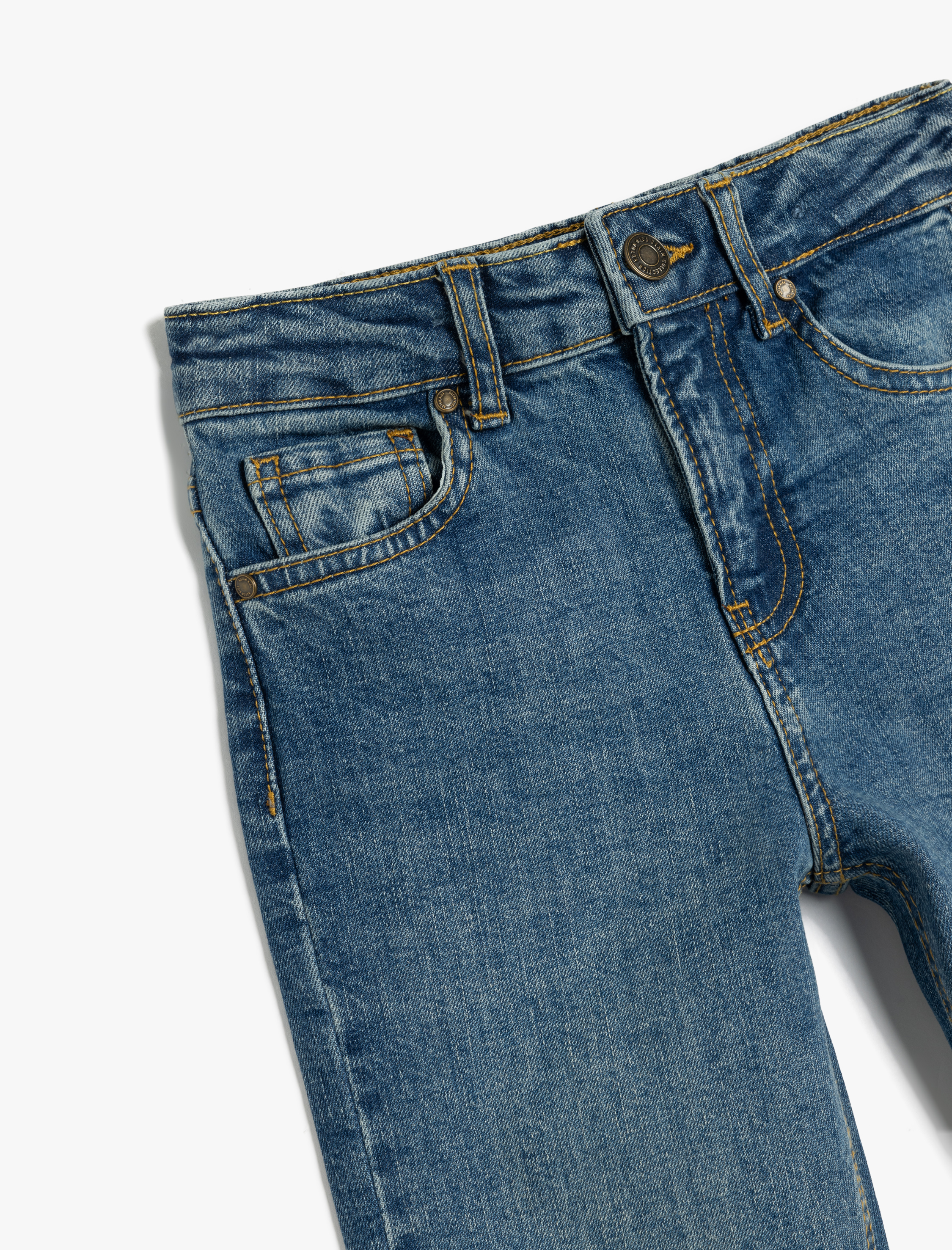  Erkek Çocuk Düşük Bel Pamuklu Denim Pantolon