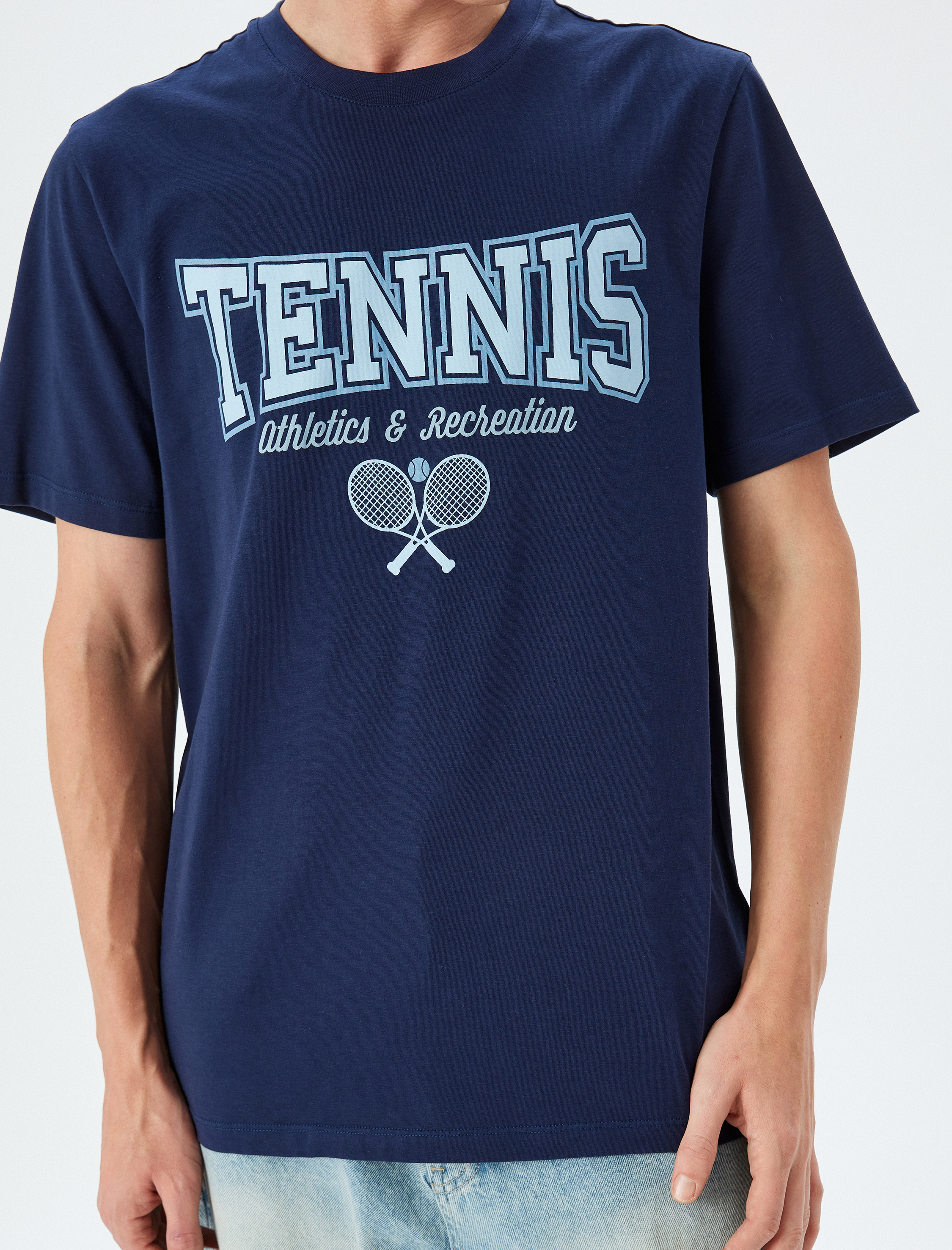   Bisiklet Yaka Pamuklu Regular Fit Kısa Kollu Slogan Baskılı Tişört