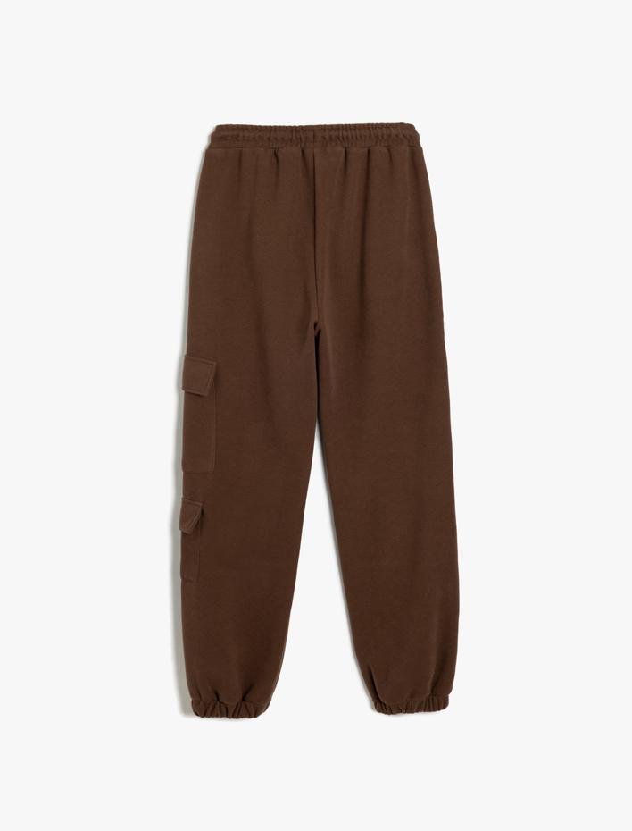 Erkek Çocuk Şardonlu Pamuklu Beli Bağlamalı Kargo Cepli Jogger Eşofman Altı