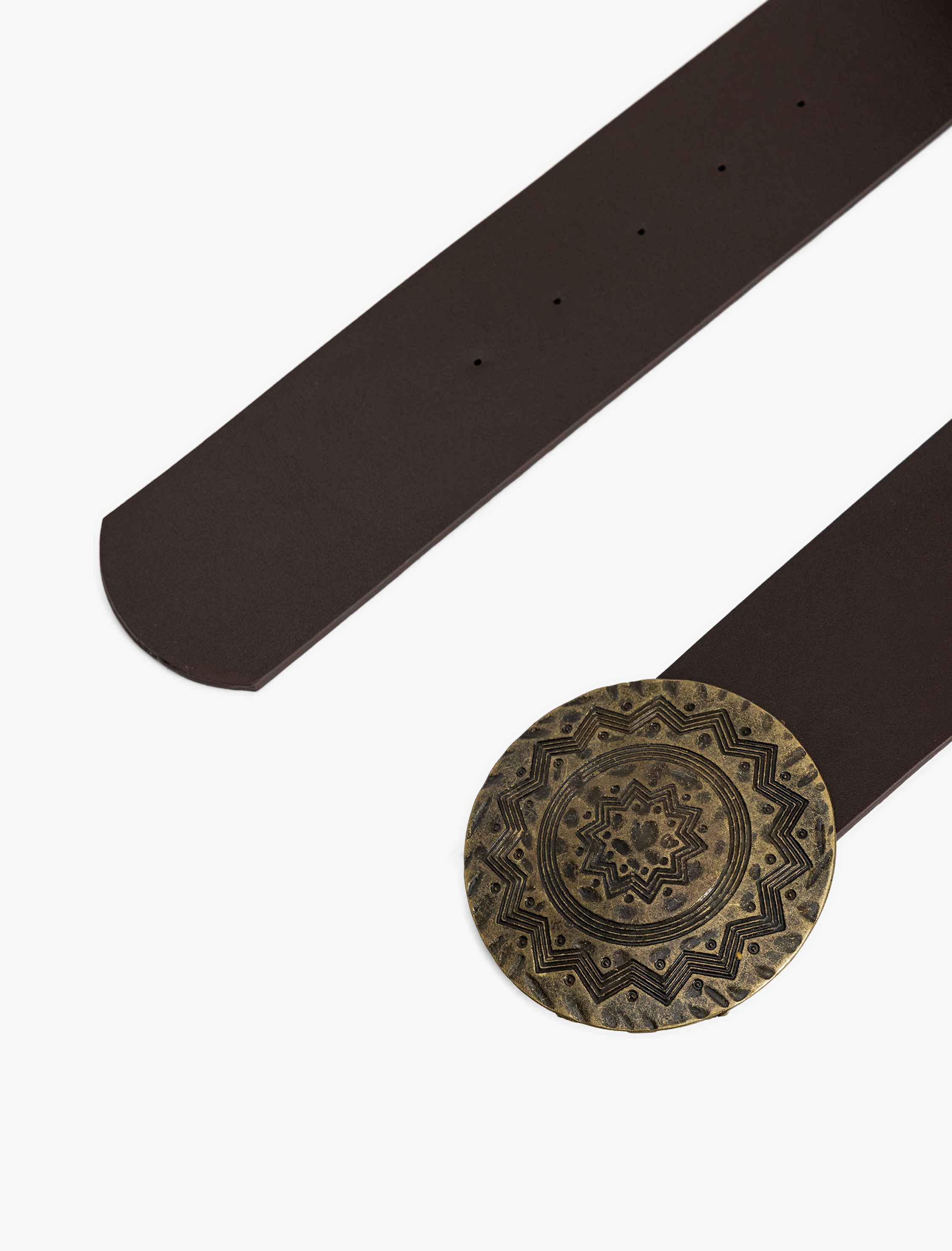  Kadın Suni Deri Metal Toka Detaylı Etnik Kemer