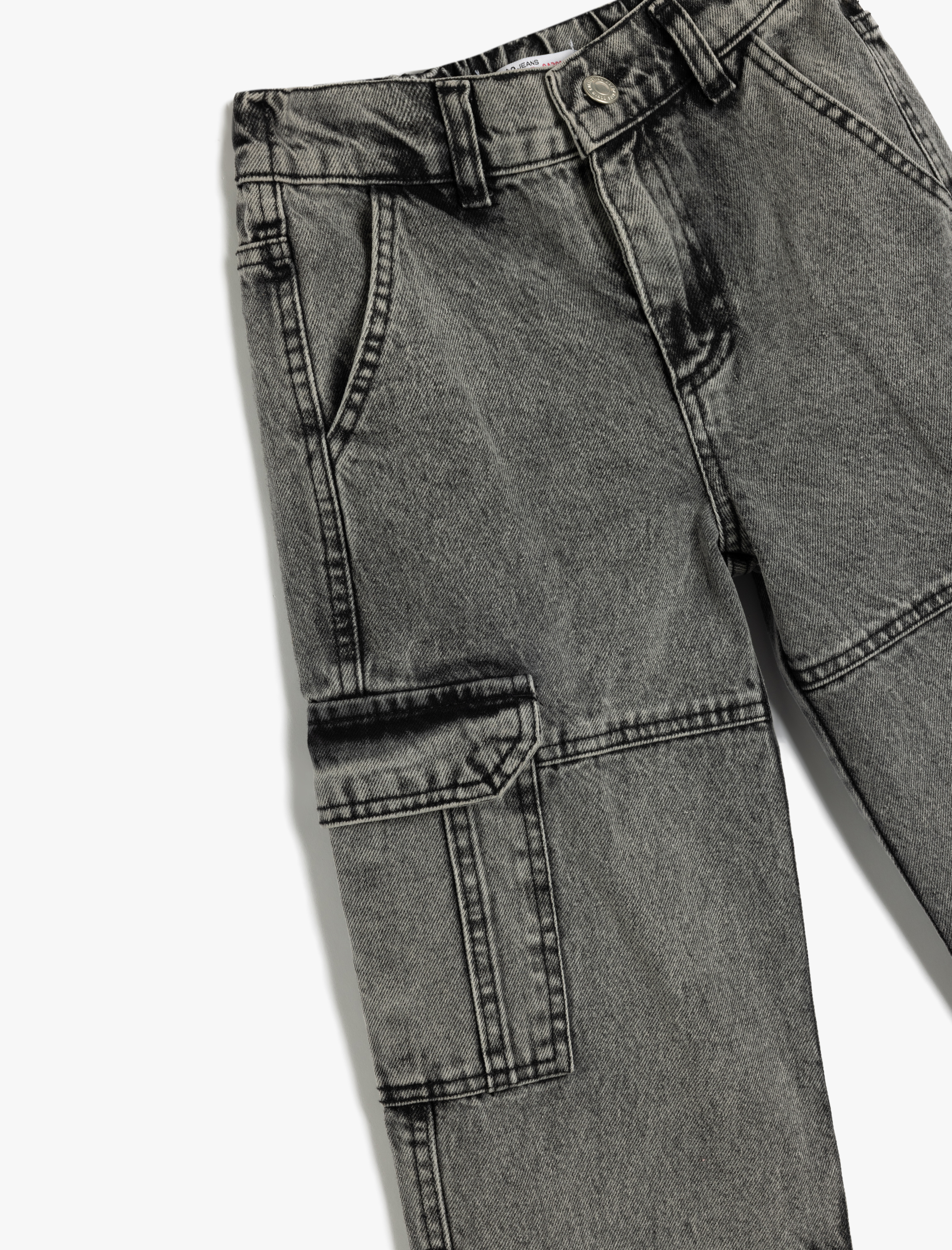  Erkek Çocuk Pamuklu Cep Detaylı Düşük Bel Denim Pantolon