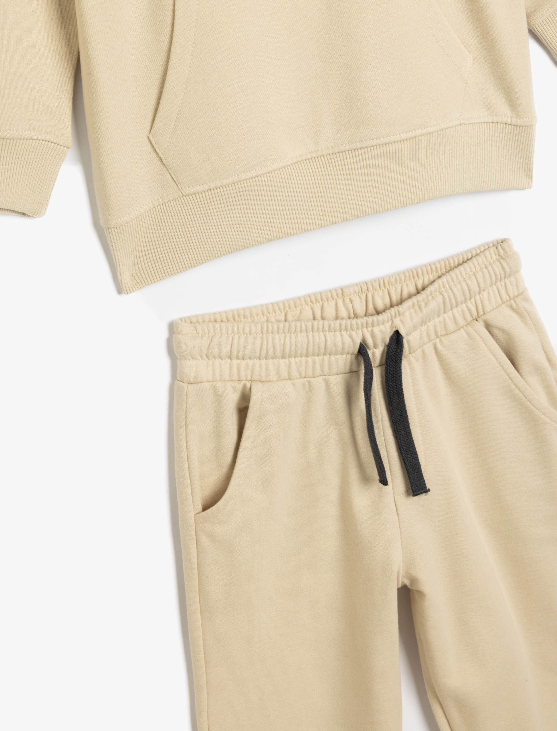  Erkek Çocuk 2'li Eşofman Takımı Şardonlu Uzun Kollu Üst ve Beli Lastikli Eşofman Altı