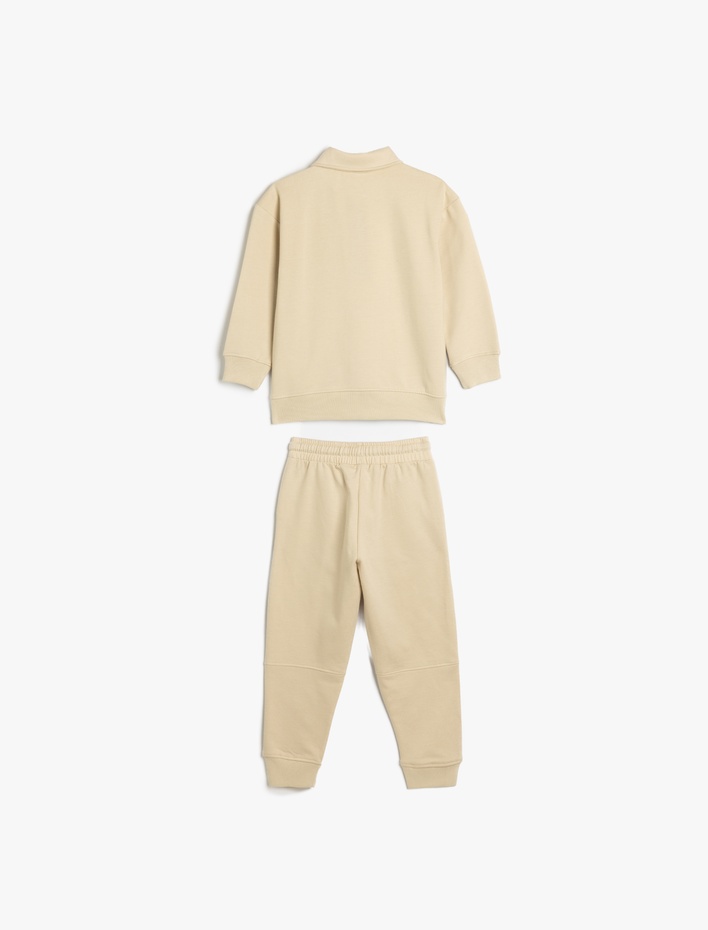 Erkek Çocuk 2'li Eşofman Takımı Şardonlu Uzun Kollu Üst ve Beli Lastikli Eşofman Altı