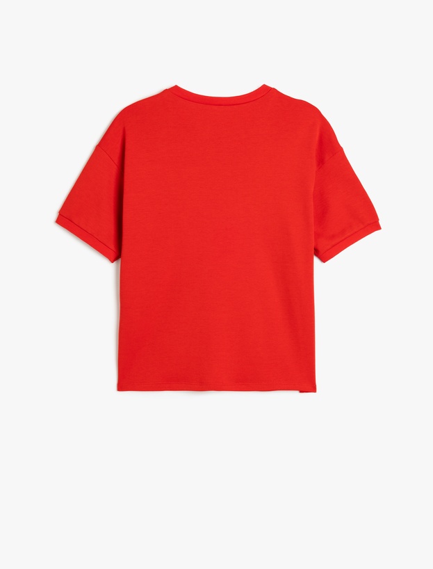Oversize Basic Tişört Kısa Kollu Bisiklet Yaka Pamuklu_1
