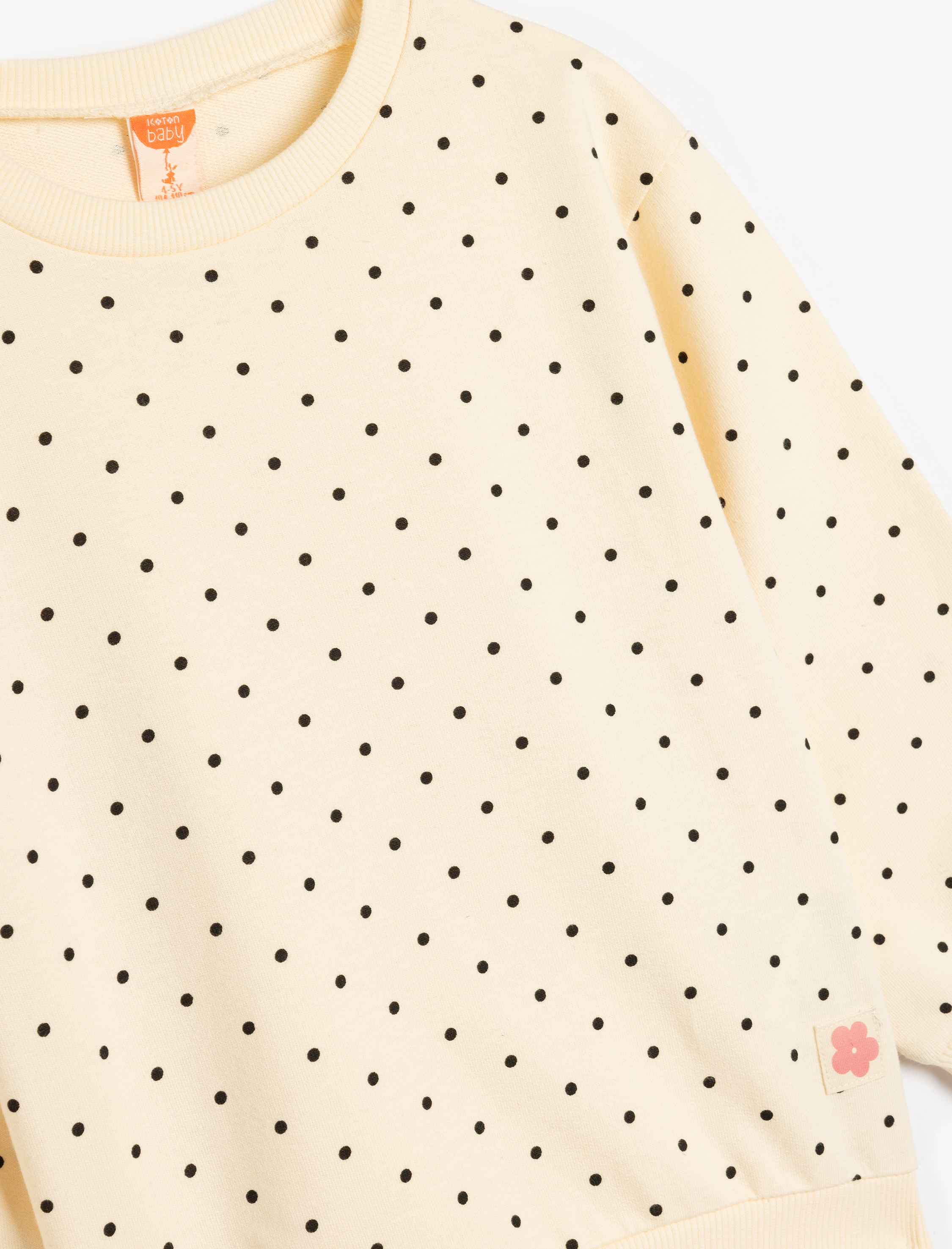  Kız Bebek Sweat Uzun Kollu Bisiklet Yaka Pamuklu Şardonlu