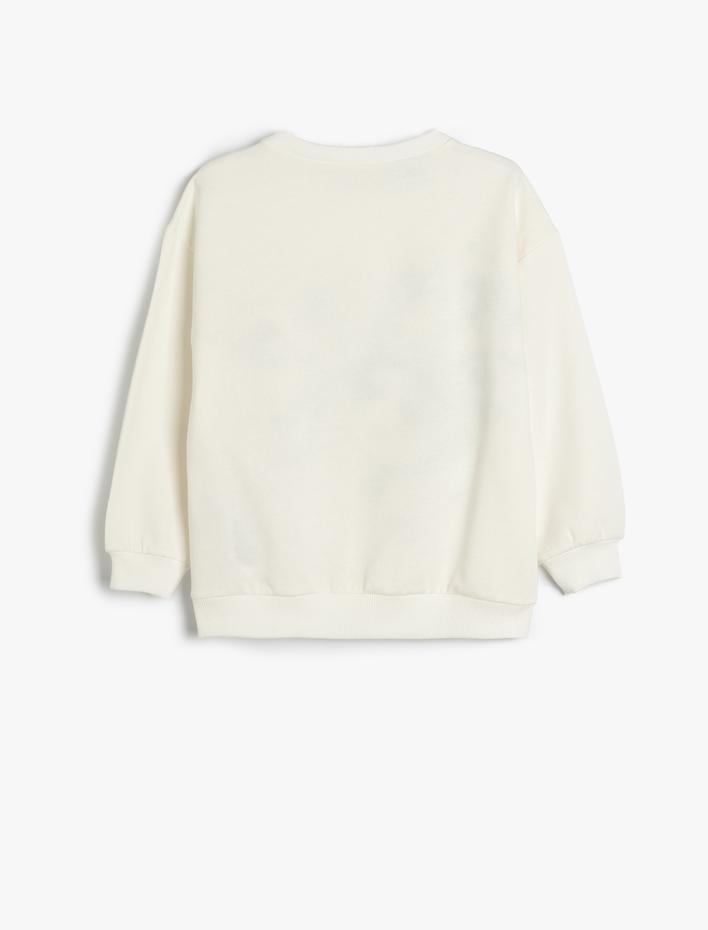 Kız Çocuk Powerpuff Girls Sweatshirt Lisanslı Uzun Kollu Bisiklet Yaka Şardonlu