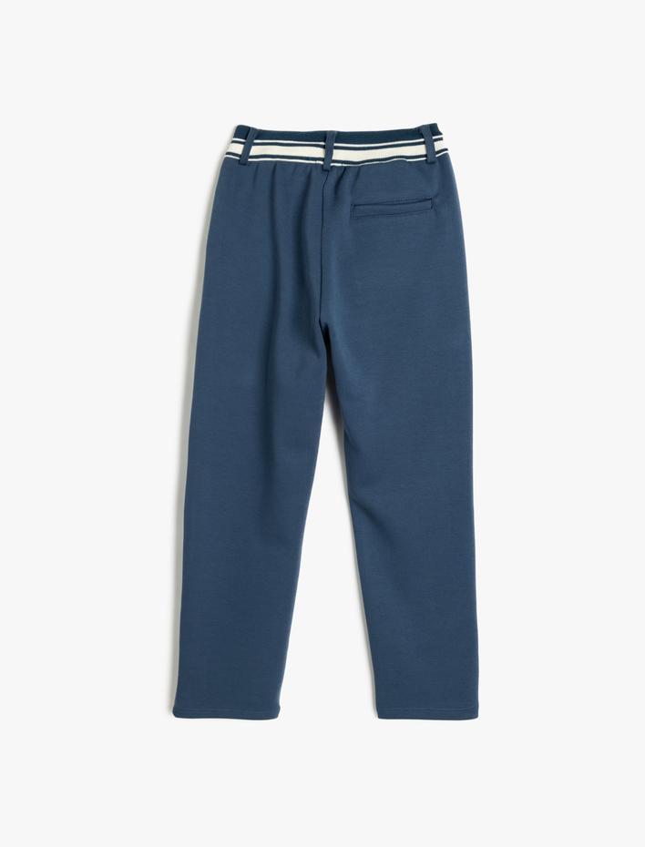 Erkek Çocuk Beli Bağcıklı Cep Detaylı Pamuk Karışımlı Eşofman Altı