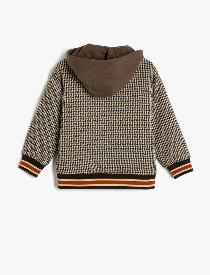 Erkek Çocuk Uzun Kollu Cepli Aplike Detaylı Oversize Kapşonlu Gömlek Ceket