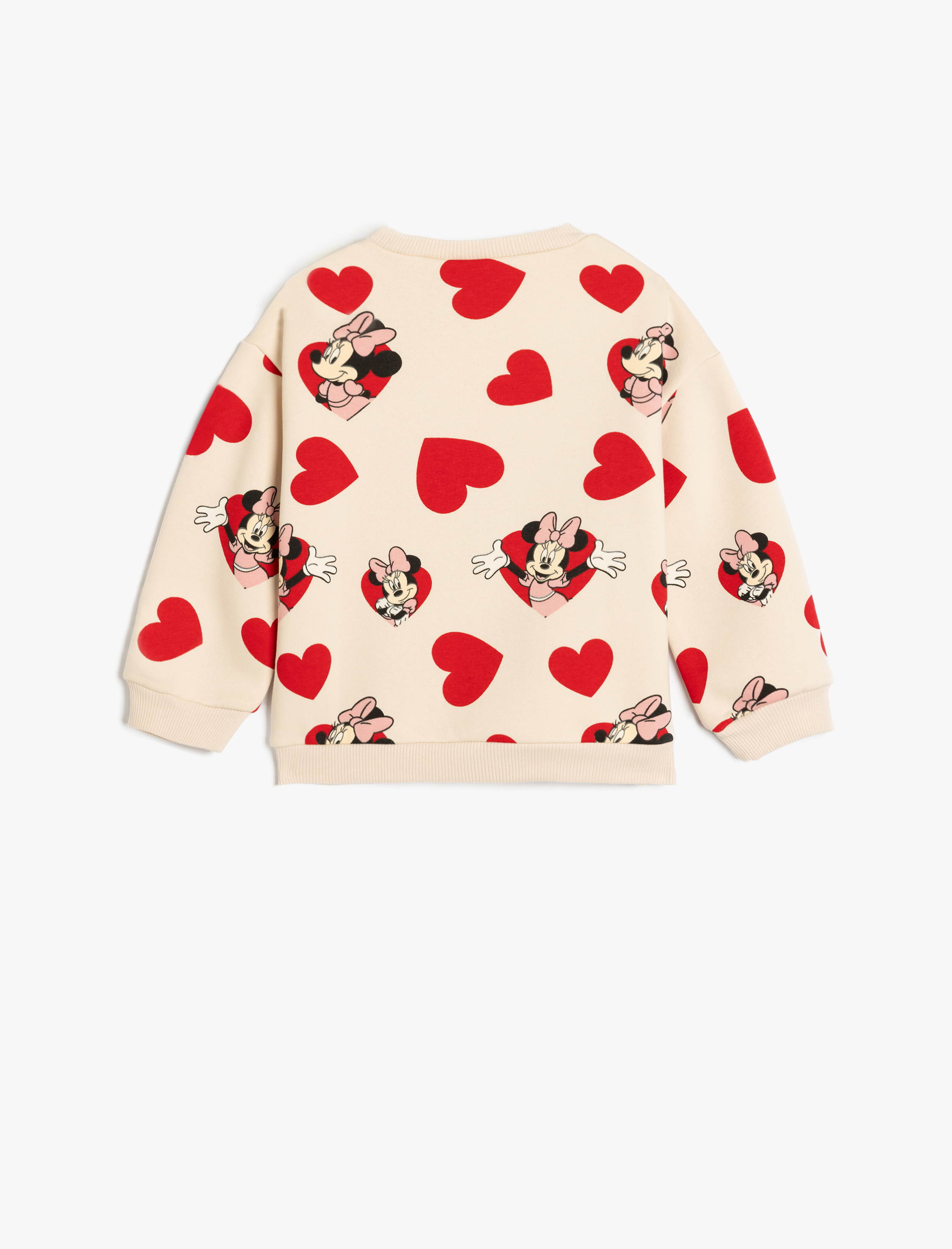  Kız Bebek Pamuklu Lisanslı Minnie Mouse Baskılı Uzun Kollu Şardonlu Sweatshirt