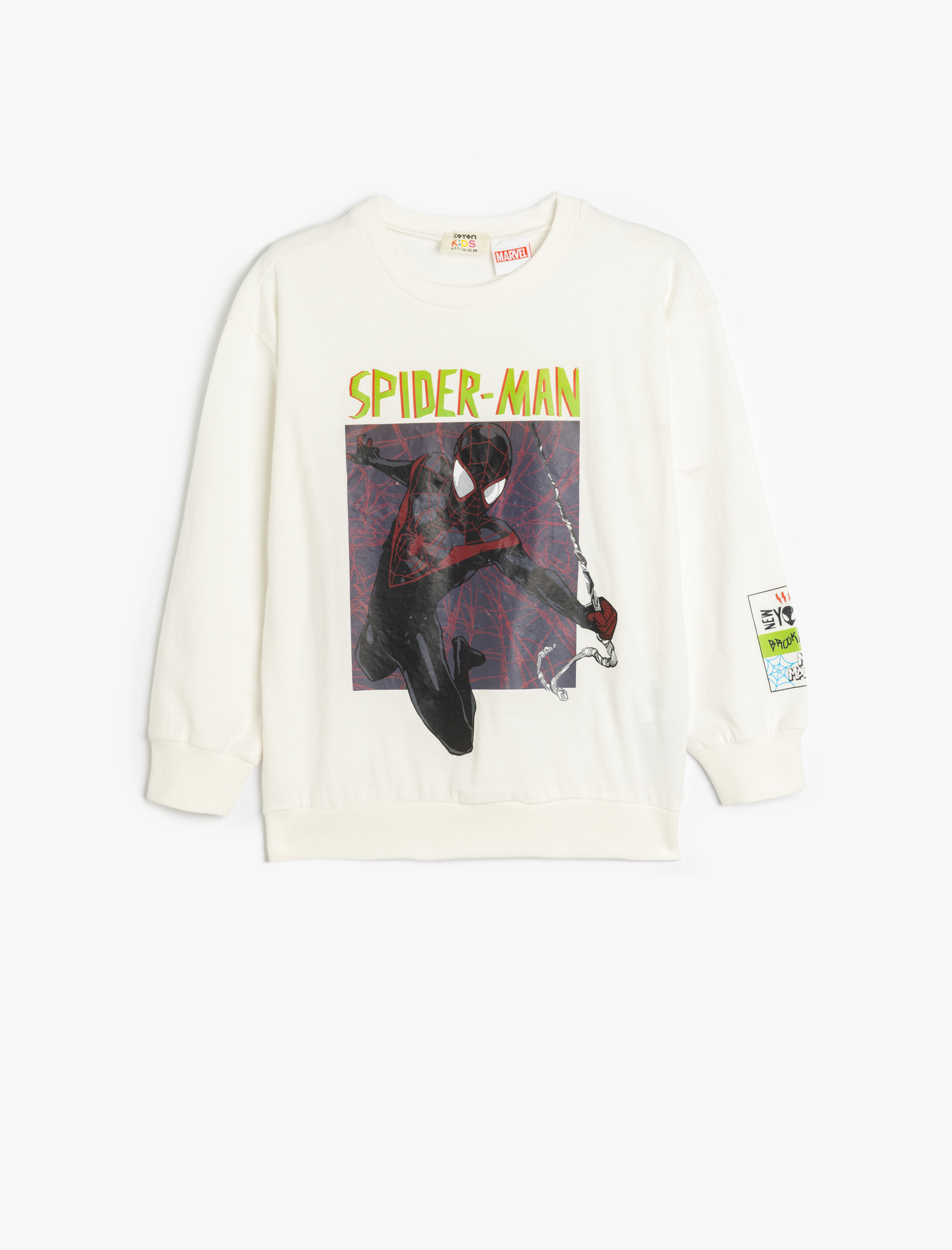 Koton Örümcek Adam Baskılı Pamuklu Uzun Kollu Şardonlu Sweatshirt -1