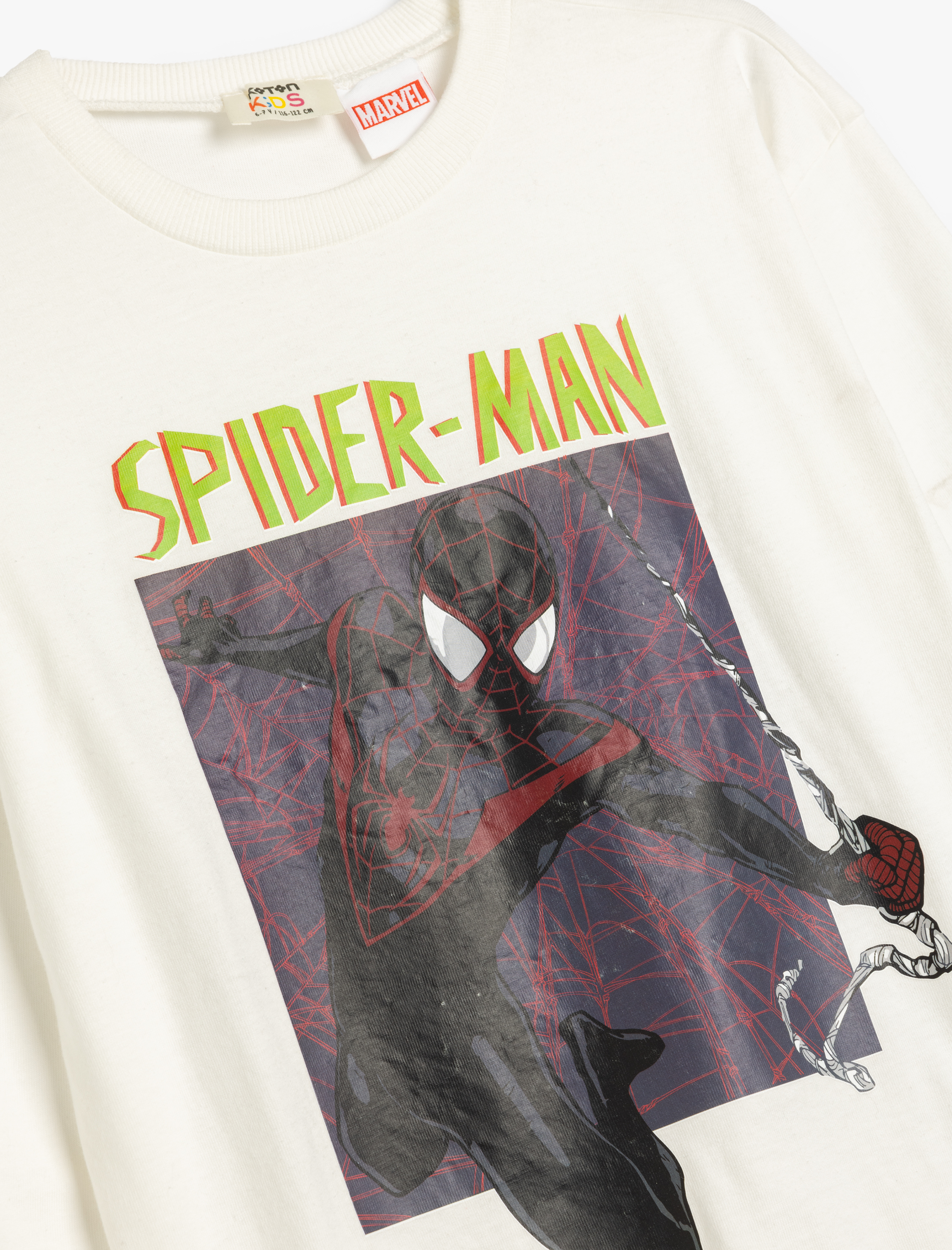  Erkek Çocuk Örümcek Adam Baskılı Pamuklu Uzun Kollu Şardonlu Sweatshirt