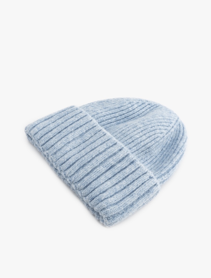 Kadın Basic Katlama Detaylı Örgü Bere