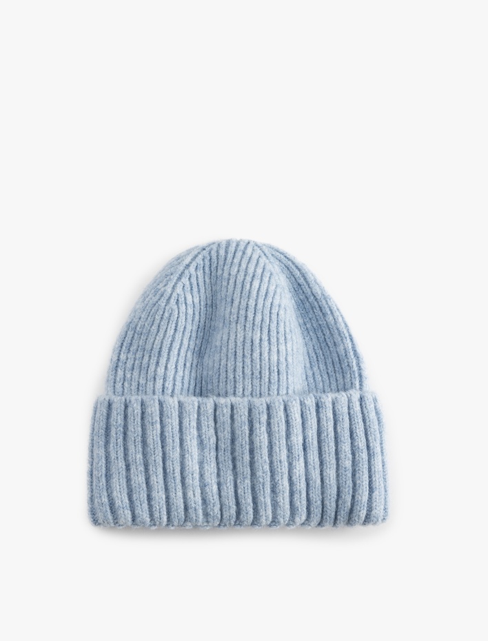 Kadın Basic Katlama Detaylı Örgü Bere