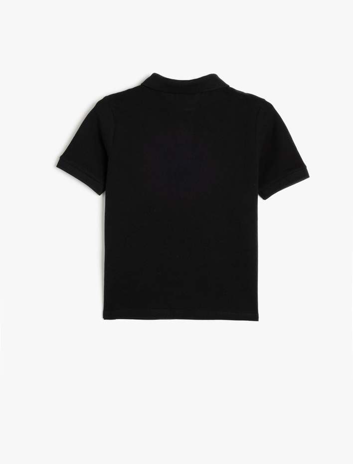 Erkek Çocuk Polo Tişört Kısa Kollu Dokulu Pamuklu