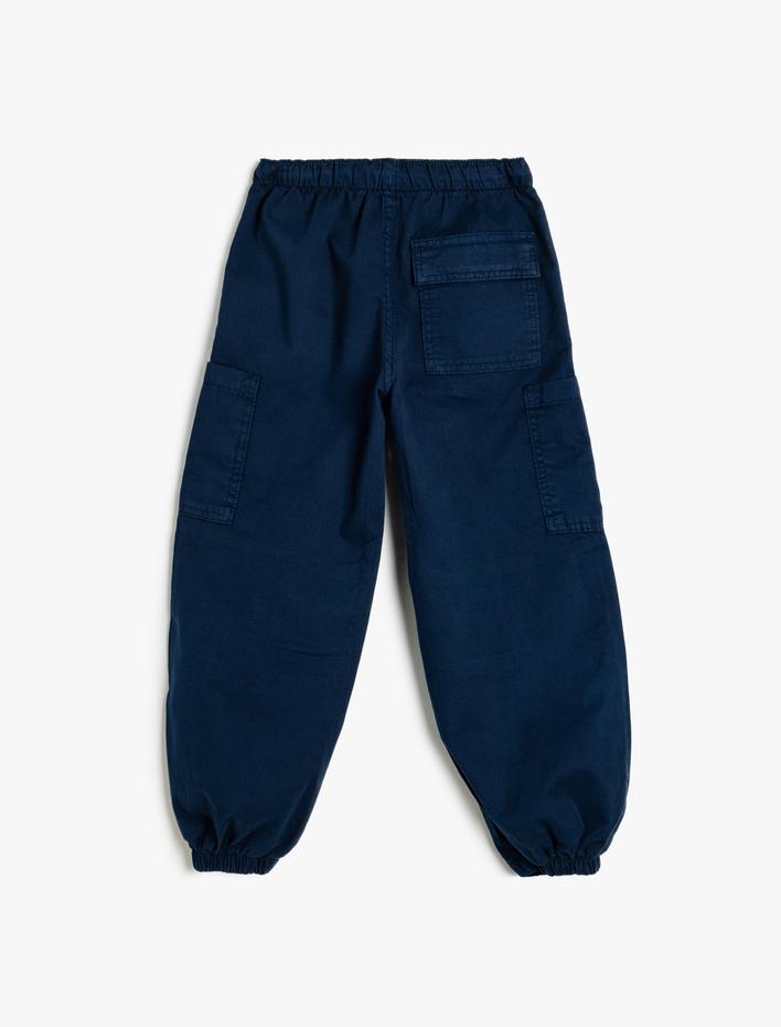 Kız Çocuk Jogger Paraşüt Pantolon Cepli Beli Bağlamalı Pamuklu